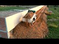 FULL Action Completed 100% Backfilling Land Near The Fence By Dozer Leveling &amp; Truck 5T Unloading