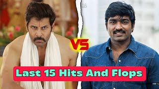 Chiyaan Vikram Vs Vijay Sethupathi Last 15 Hits And Flops Movies Comparison
