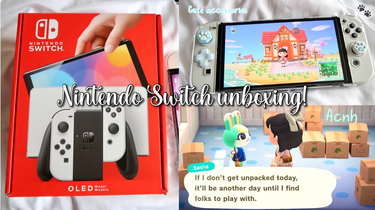 Nintendo Switch OLED White with Animal Crossing New Horizons Game