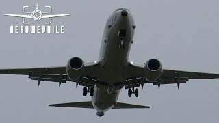 US NAVY P-8A POSEIDON Touch & Go Practice with Wake Turbulence Downwash