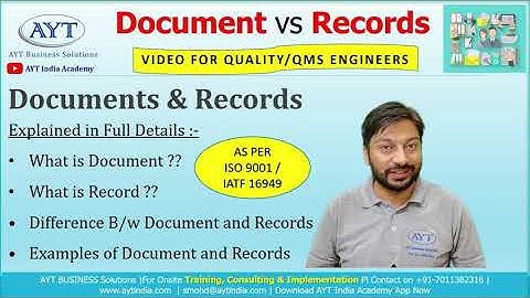 Document Vs Records | Difference Between Document and Record (In Hindi) as per IATF 16949 / ISO 9001