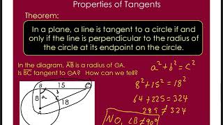 Unit 8 Section 1: Properties of Tangents