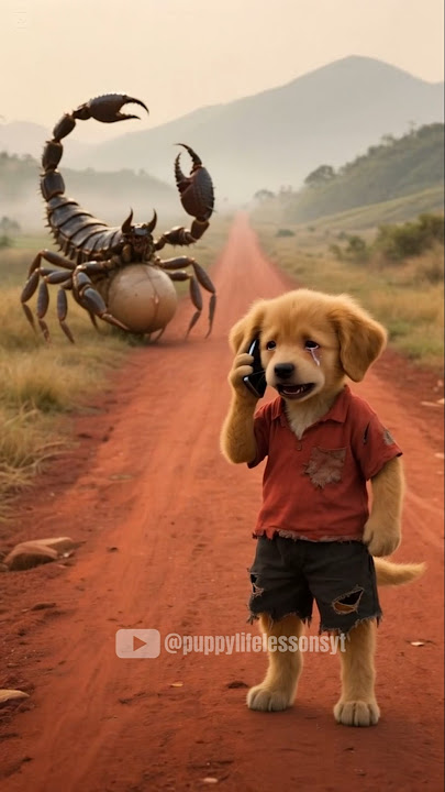 The poor puppy rescue pregnant scorpion #puppy #rescue #scorpion #animals #funny