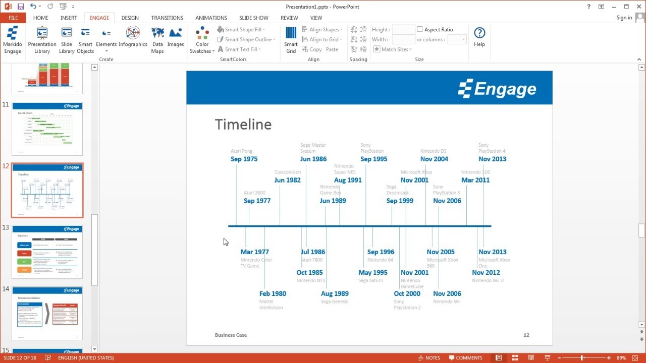 Create a Timeline Chart using the Engage PowerPoint add-in - YouTube