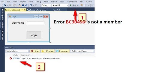 Visual Bisic Error  BC30456  Form1 is not a member of WindowsApplication1