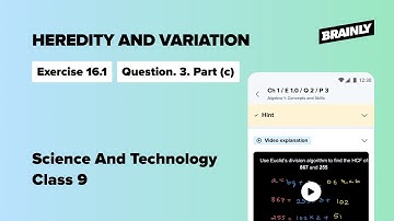 Heredity and Variation| Chapter 16| Exercise 16.1| Q.3. Part (c)| Class 9| MHSCERT| Science