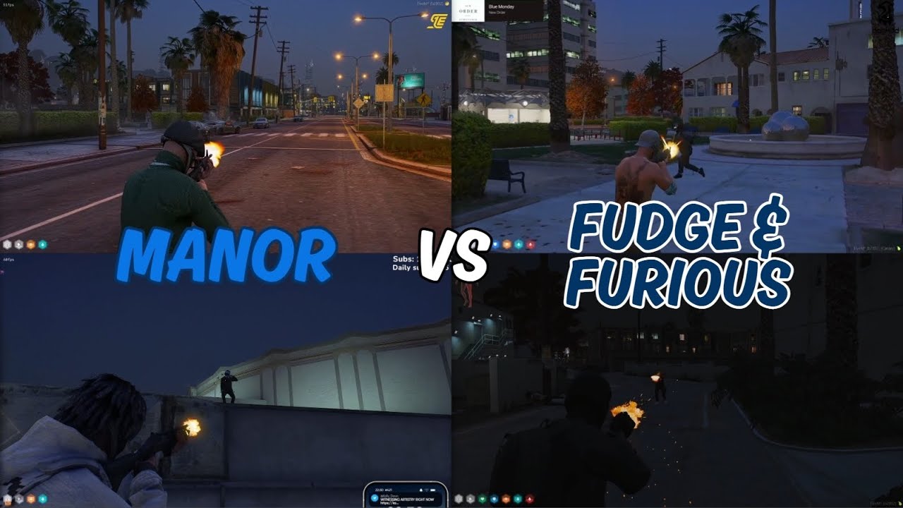 Manor vs Fudge & Furious At ADMC Block (Multi POV) | NoPixel 4.0 GTA RP