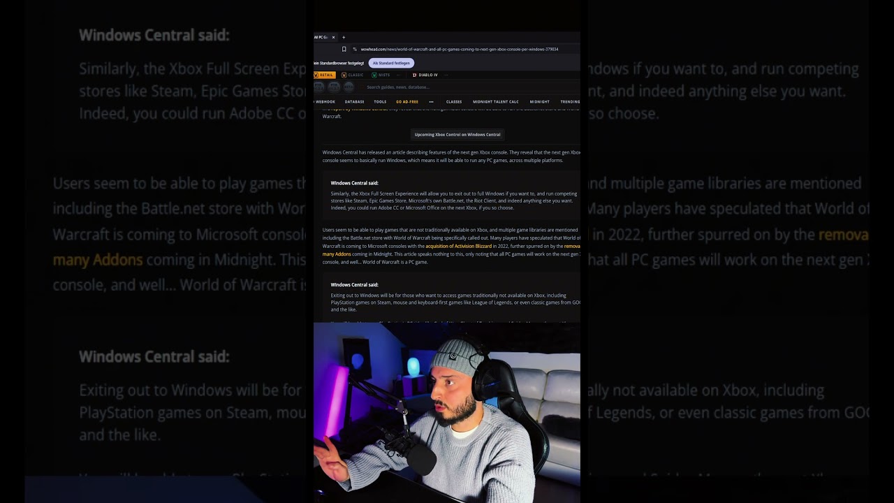 WoW der NÄCHSTEN Xbox KONSOLE