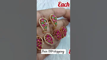 Latest Stone Earrings 8754252999 Earrings Online Gold White Trending J 