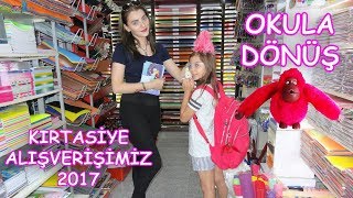 OKULA DÖNÜŞ KIRTASİYE ALIŞVERİŞİMİZ 2017 (Maymunlu Çanta Kalem kutu efsane) Eğitici Çocuk Videosu