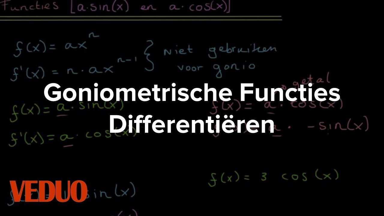 Goniometrische functies  Differentiëren  Veduo  YouTube