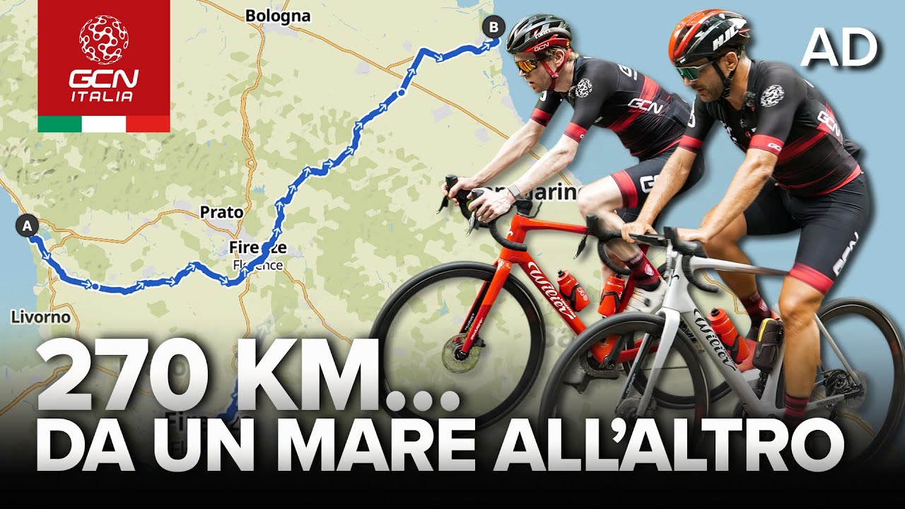 In bici dal Tirreno all’Adriatico in 9 ore.