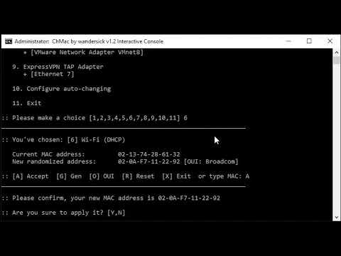 ChMac – Windows Command to Change MAC Addresses of Network Adapters