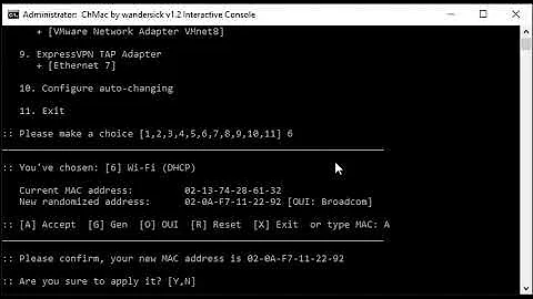 ChMac – Windows Command to Change MAC Addresses of Network Adapters