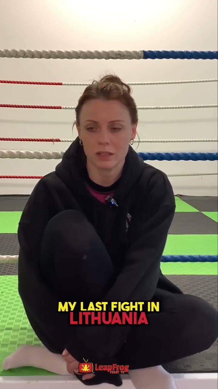 Rita Gabryte speaking to Julia Sanina about fighting in front of 10000 Lithuanian fight fans.