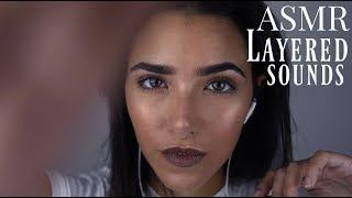 ASMR Intense Layered Sounds   Closeup Hands movements (Face touching, Scalp massage, Mic Brushing