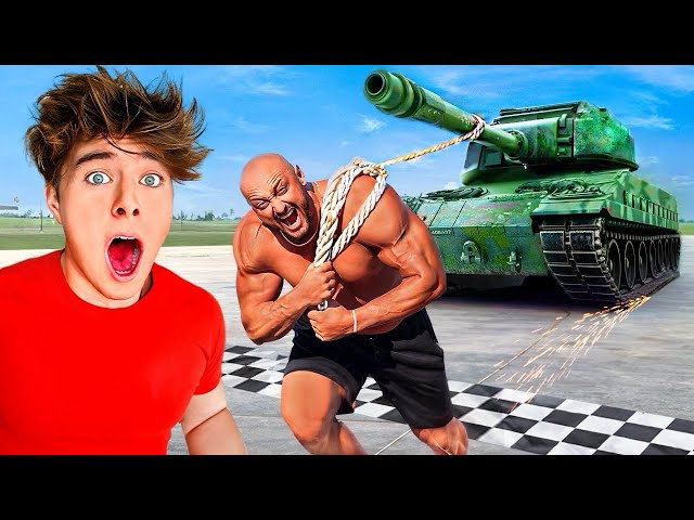 World’s Strongest Man vs TANK! class=