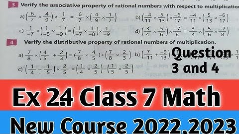 Exercise 2.4 Class 7 Math Question 3 and 4 kpk textbook new course 2022| unit 2 Ex 2.4 PTB SNC 2023