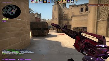 CS:GO FACEIT 4k defending A site from ticket -  M4A1S -  MIRAGE