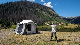 LIVING ALONE IN MOUNTAINS FOR A WEEK | Building Base Camp!