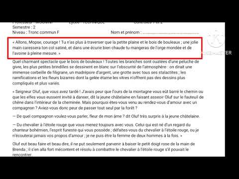 Tronc commun le chevalier double évaluation N1 2ème semestre compréhension et langue الدورة التانية