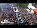 Most beautiful scudetto inter fans line milan streets for victory parade