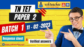 TNTET paper 2 Response sheet 2023 | 11/02/2023 - Batch 1