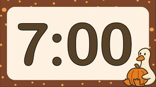 7 Minute Cute Pumpkin Goose Fall Classroom Timer (Fun Electric Piano Alarm at End, No Music)