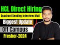 Hcl direct hiring  biggest off campus drive for 2024 2023 2022 2021 batch  fresher jobs