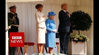 President Donald Trump arrive at Windsor BBC News