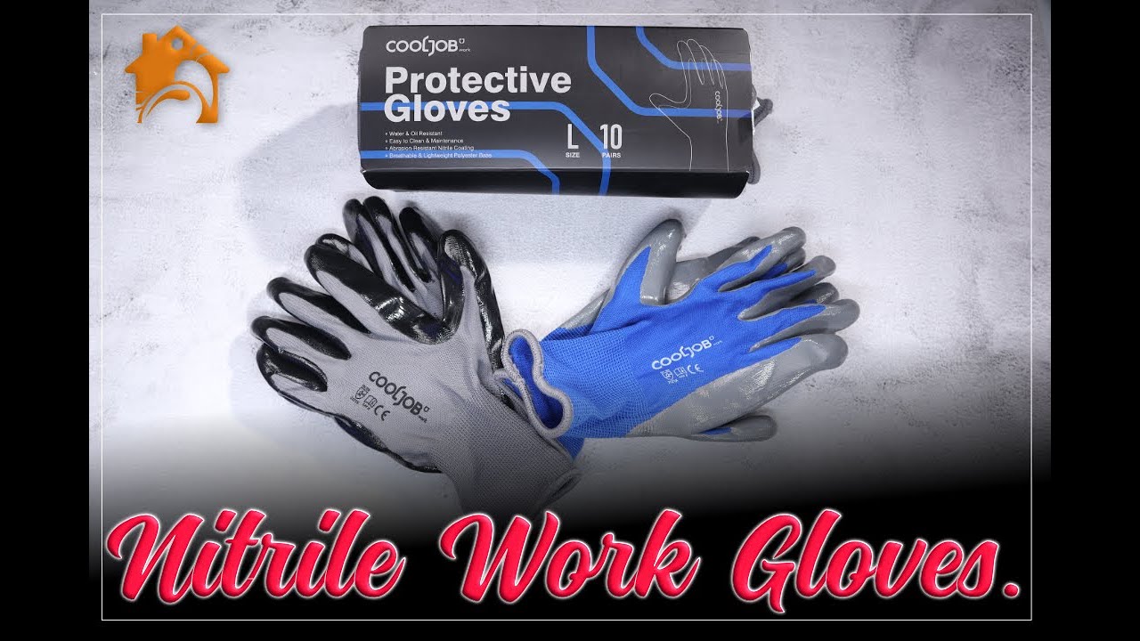 COOLJOB Large Garden Work Gloves for Men Women Non slip, 10 Pairs