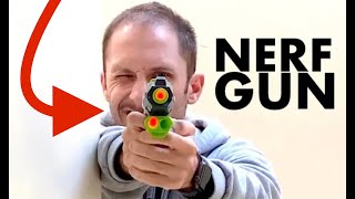 brinquedo arminha lança dardo nerf glock de elite lançamento