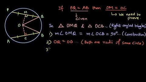Proof: Equal chords are equidistant from the center | Circle | Odiya Geometry Class X | Khan Academy