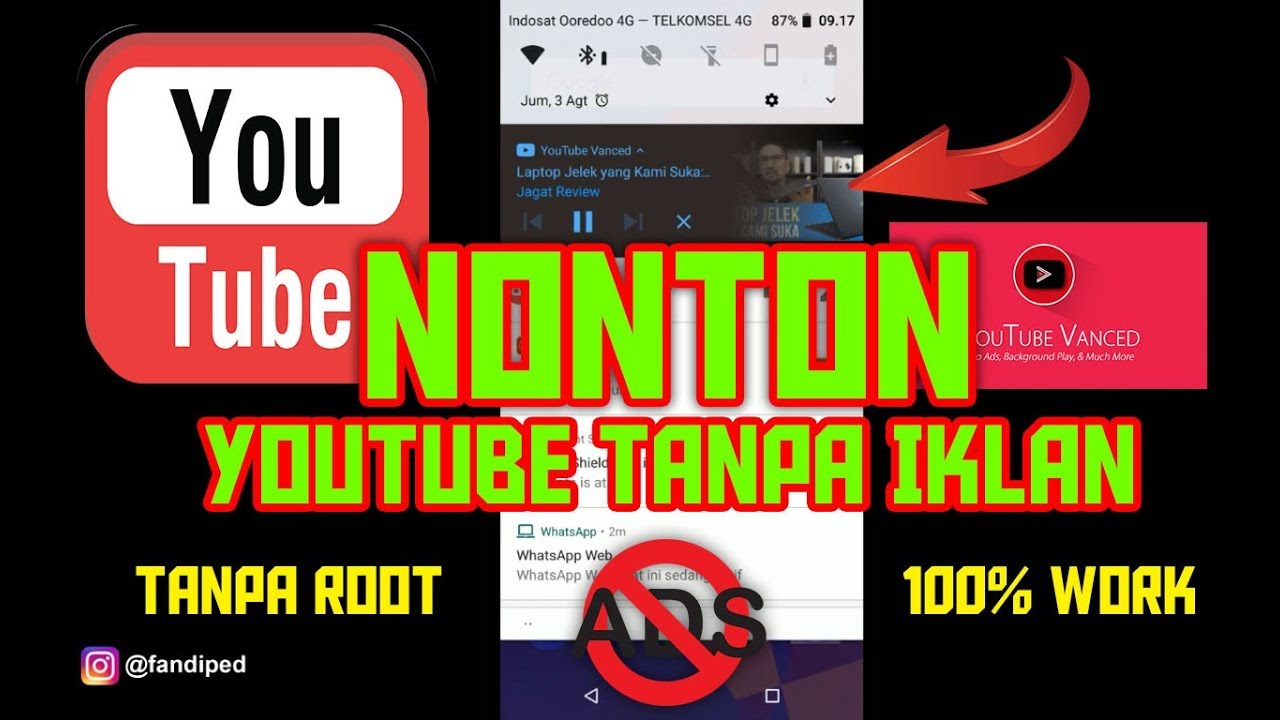 Aplikasi YOUTUBE Tanpa IKLAN Download Video / MP3 Di Youtube Tanpa