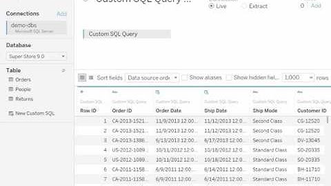 How to edit custom SQL in Tableau