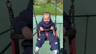 When it’s sunny, enjoy the swing. Sam and dada #shorts #spring #dadlife #babyboy