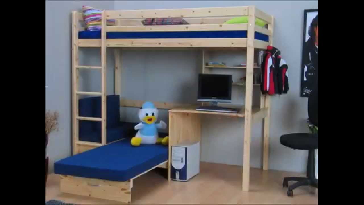 Hoogslapers met bureau thuka grenen youtube