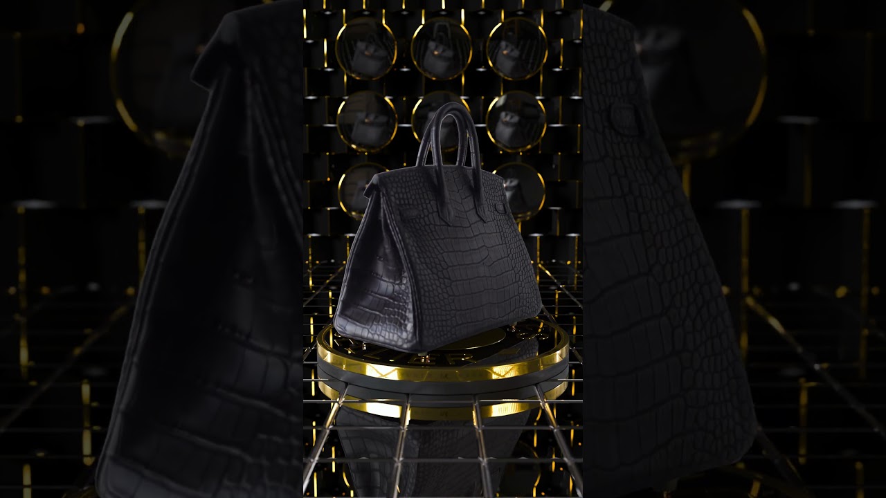 Hermès Birkin Limited Edition 25 Noir (Black) Touch Alligator Mississippi  Matte Gold Hardware