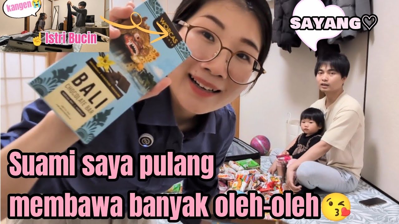 ​Suami aku pulang bawa oleh-oleh banyak banget‼️🤩#jepang #indonesia #インドネシア 