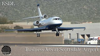 Business Jets and Reverse Ops at Scottsdale (4K) | Plane Spotting | [KSDL\SCF]