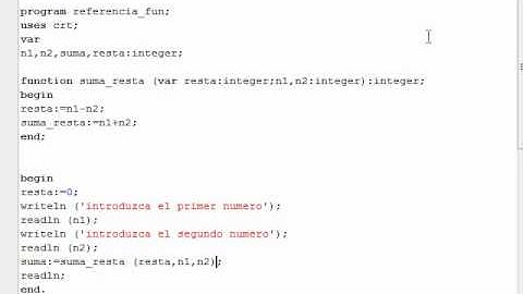 Programación en Pascal - Funciones (parámetros por referencia y por valor)