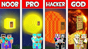 Minecraft NOOB vs PRO vs HACKER vs GOD :FAMILY SUN BASE in Minecraft! Animation