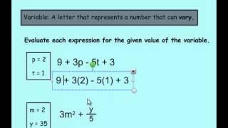 Math 7: 1-3: Variables and Algebraic Expressions