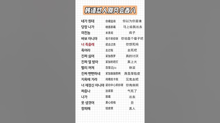 韓語髒話大全