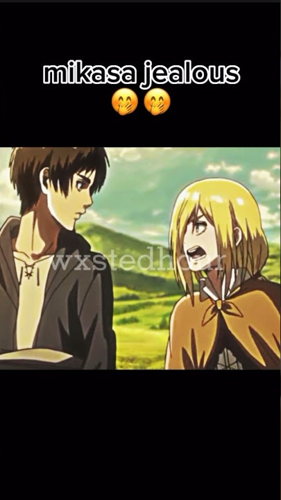 mikasa jealous?? 🤭 || #aot #attackontitan #mikasaackerman #erenyeager