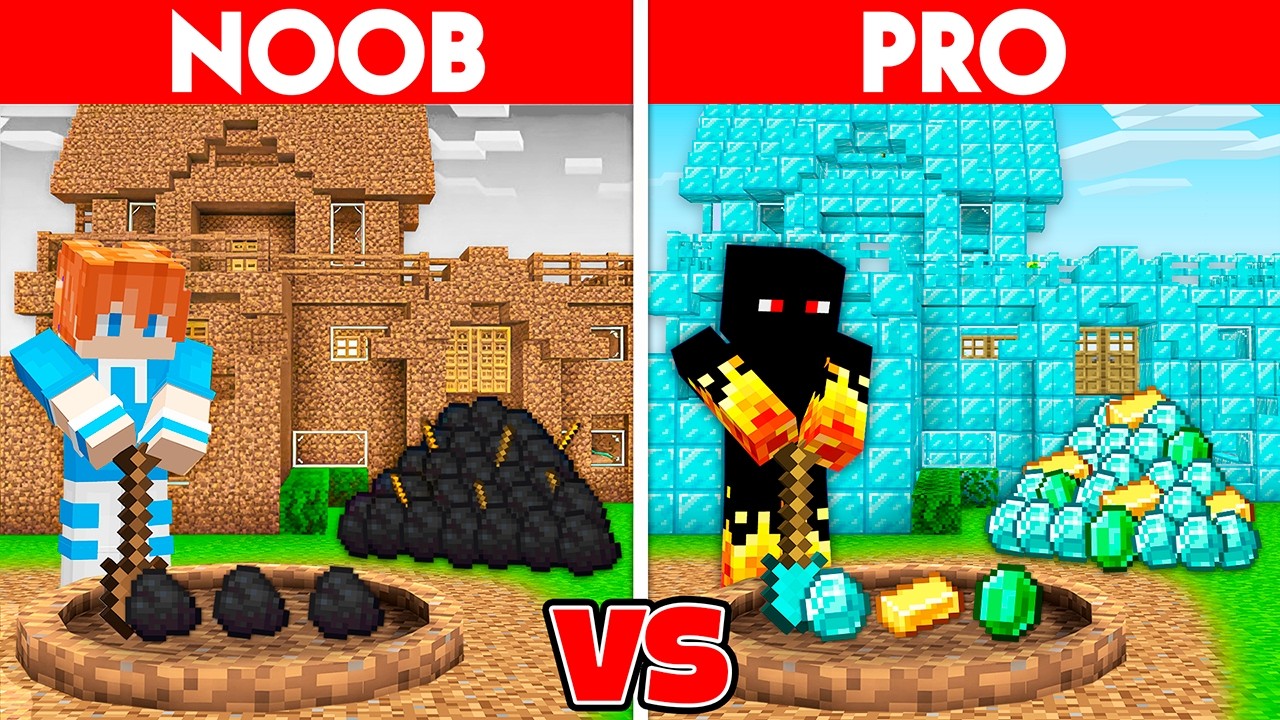 Богатые сокровища vs Бедные сокровища Шахтная битва в Майнкрафте!