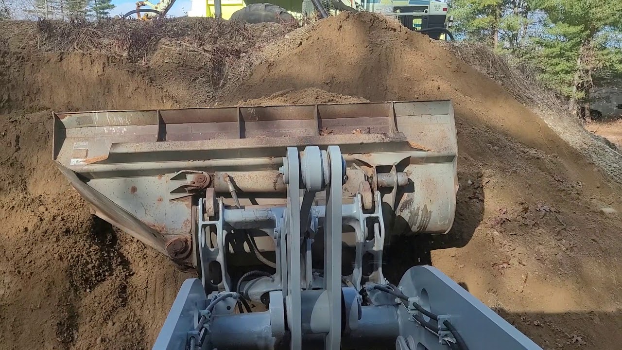 Side Dump Loader Bucket Digging Dirt and Dumping YouTube