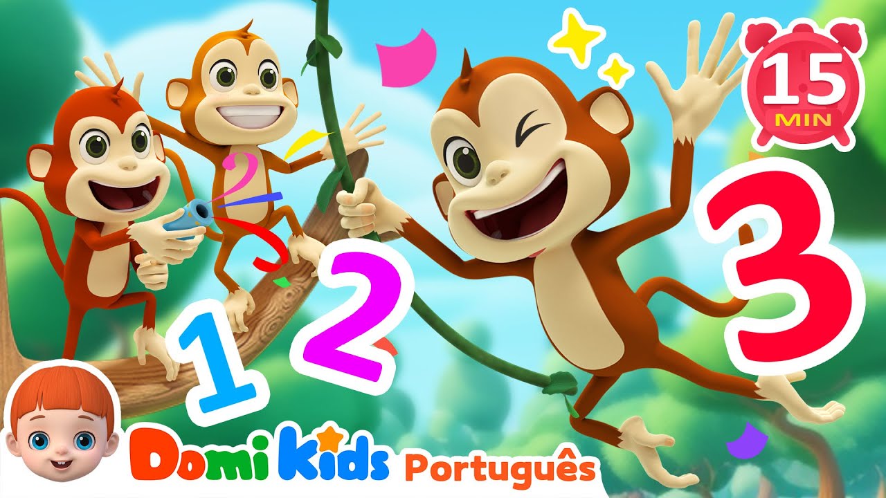 Cinco Macaquinhos Fazem Bagunça! 🎉🐵 | Compilação de Canções Infantis | Domi Kids | LEFUN Kids TV