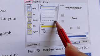 Class 9 IT ch 17 add border and shading to page, paragraph and text