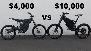 SURRON X vs STEALTH B-52 // $4,000 vs $10,000 E-BIKE // Drag Race and Comparison